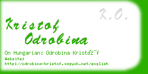 kristof odrobina business card